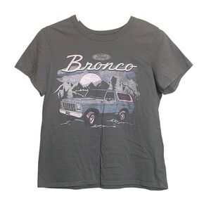 Hybrid Ford Bronco Womens Graphic Car Retro Crewneck Casual Shirt Gray Medium